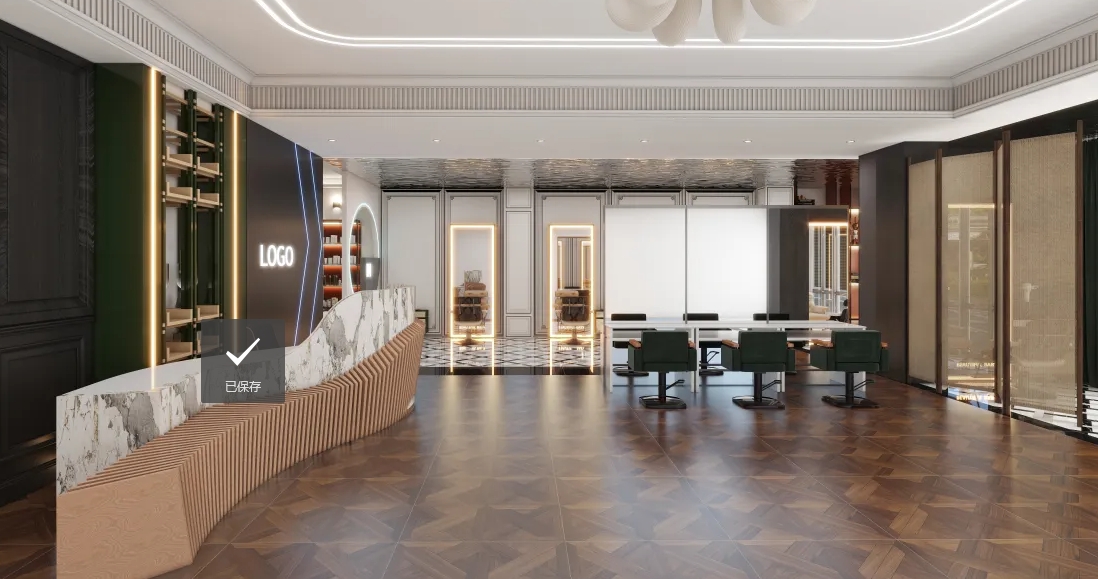 《流光》名仕空间理发店设计丨200m²