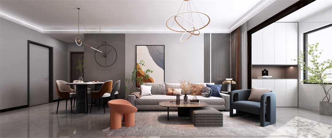 森兰名轩  128平三室两厅黑白灰现代极简风