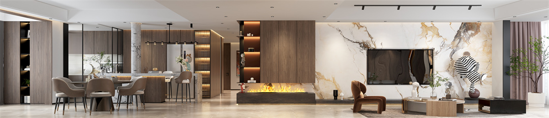 森兰名轩210㎡现代轻奢风格装修案例